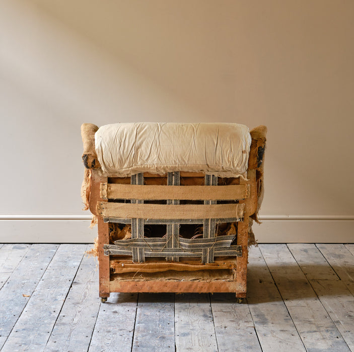 HARRODS COUNTRY HOUSE ARMCHAIR AND FOOTSTOOL