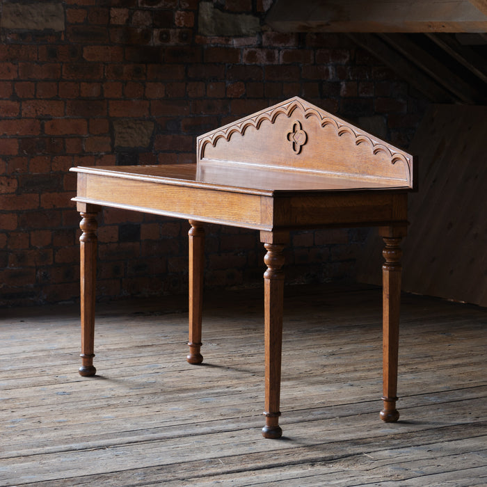 Antique 19th Century Gothic Revival Oak Console Table