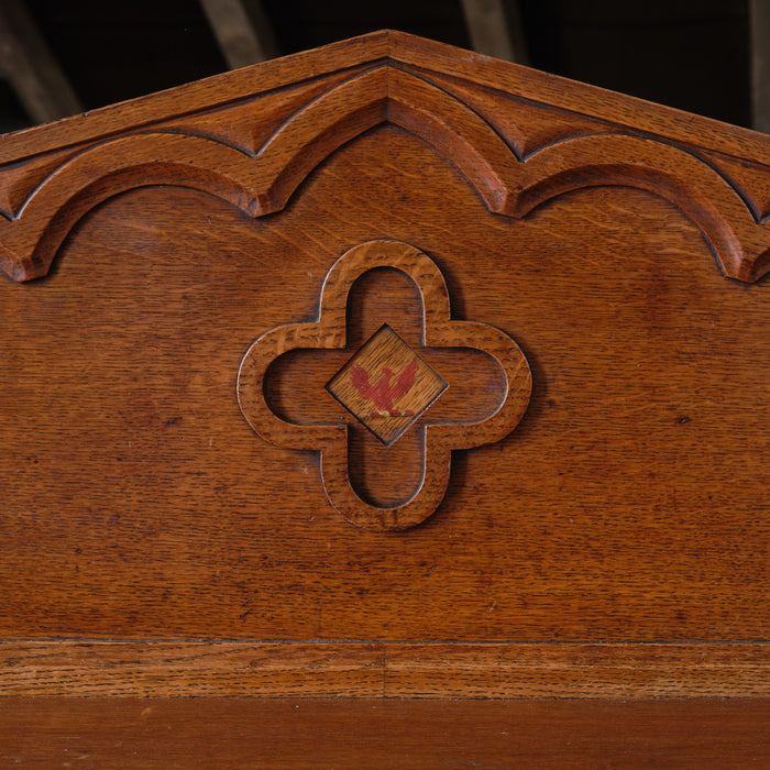 Antique 19th Century Gothic Revival Oak Console Table