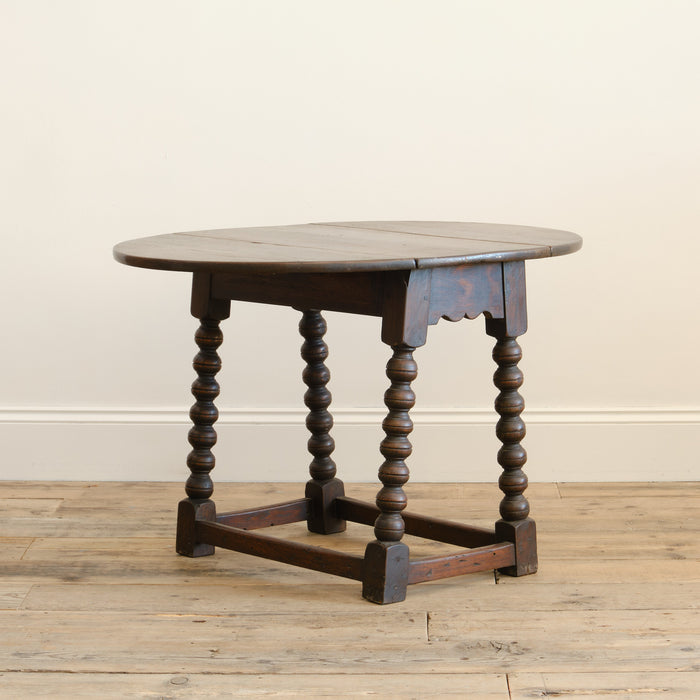 Antique Oval Bobbin Drop Leaf Table