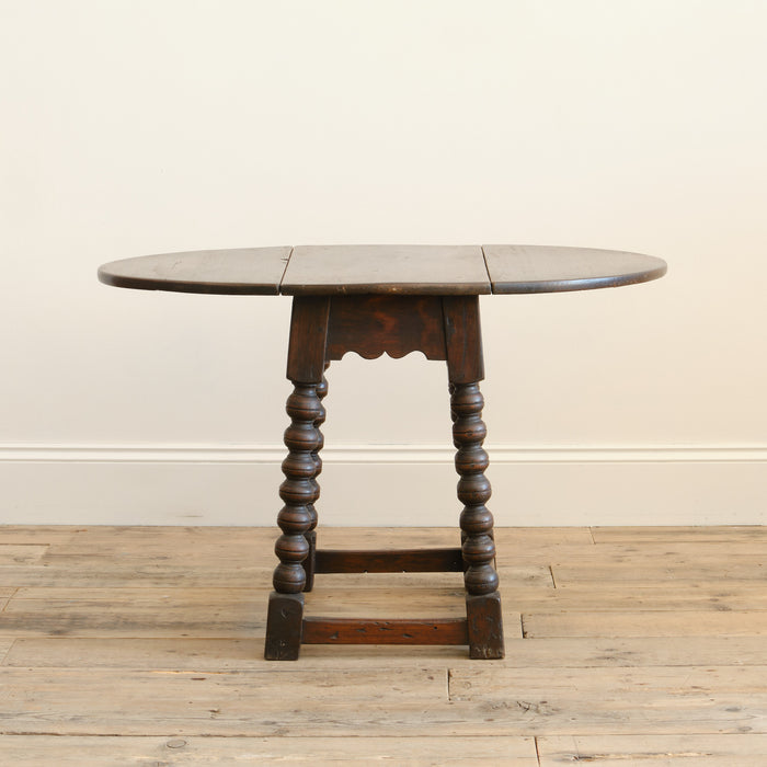 Antique Oval Bobbin Drop Leaf Table