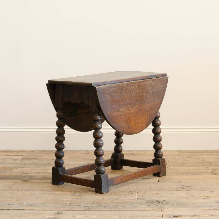 Antique Oval Bobbin Drop Leaf Table