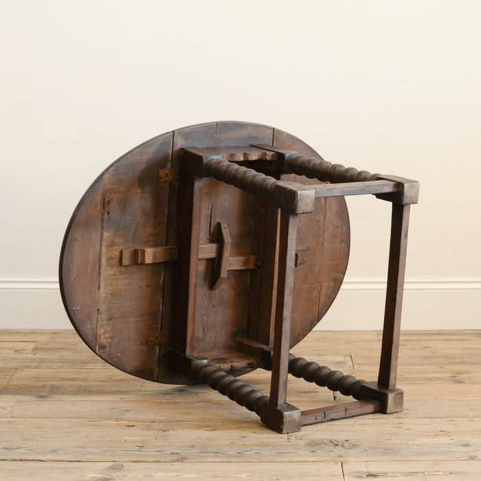 Antique Oval Bobbin Drop Leaf Table