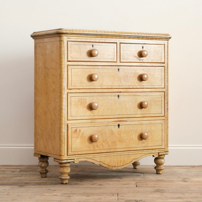 19TH CENTURY PINE CHEST OF DRAWERS IN ORIGINAL PAINT