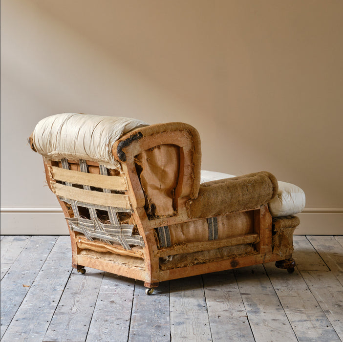 HARRODS COUNTRY HOUSE ARMCHAIR AND FOOTSTOOL