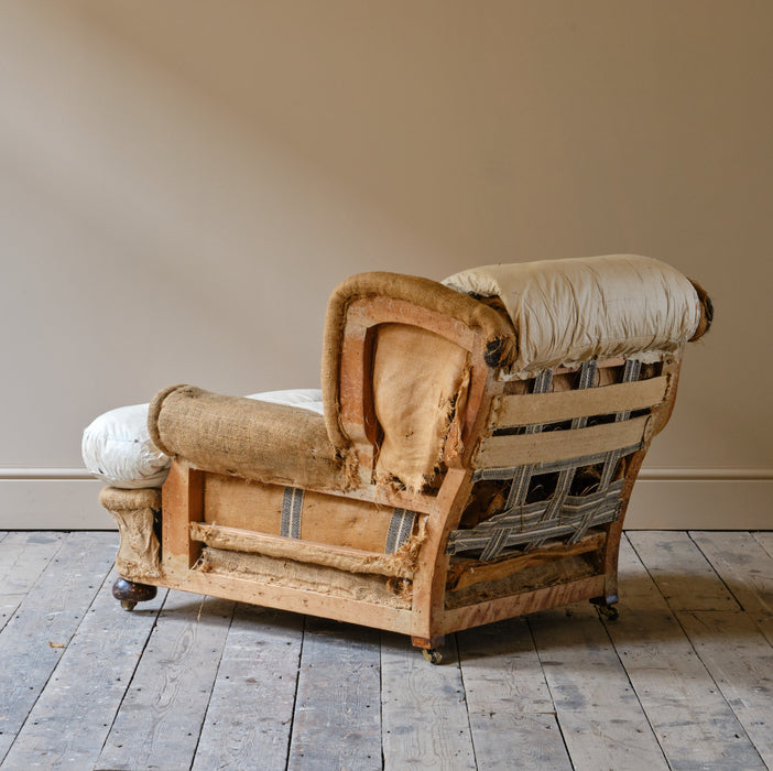 HARRODS COUNTRY HOUSE ARMCHAIR AND FOOTSTOOL