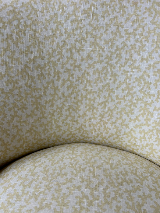 Bow fronted slipper chair in Veere Grenney ‘Folly’