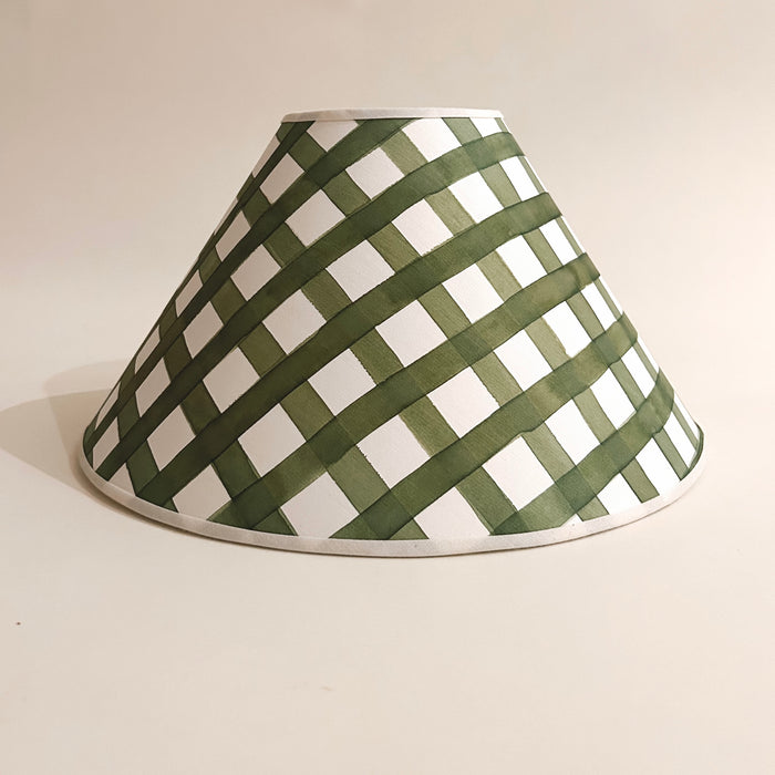 The Drawing Room x Faeger Hand-Painted Lampshade - Cone Gingham
