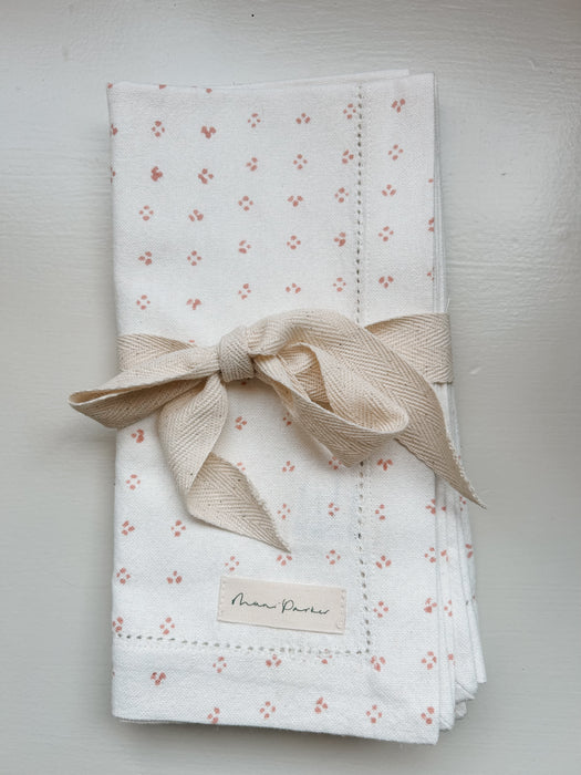 ‘Minni’ Napkins - White with Green