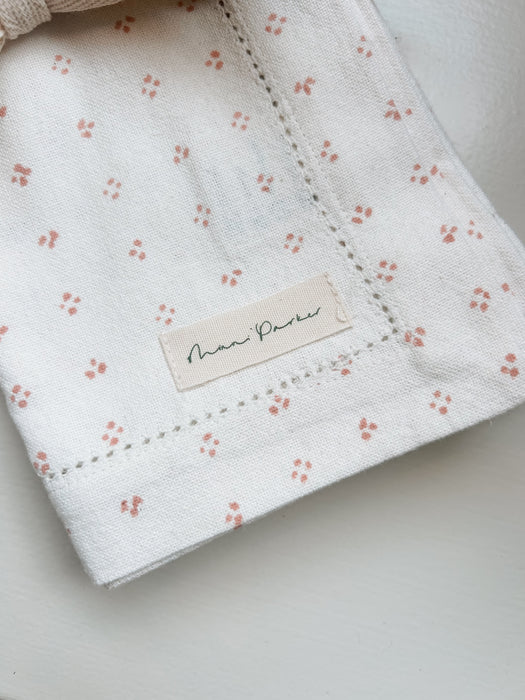 ‘Minni’ Napkins - White with Red
