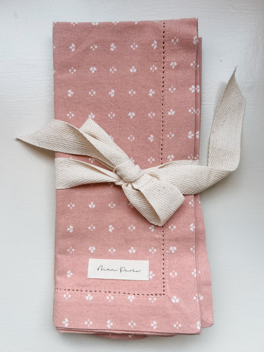 ‘Minni’ Napkins - White with Green