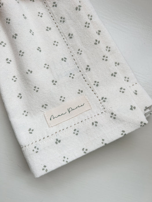 ‘Minni’ Napkins - White with Green