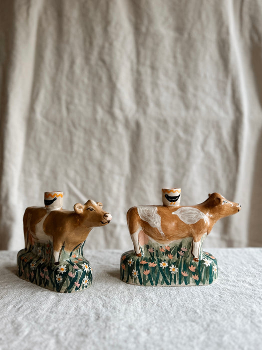 Guernsey Cow Candlestick