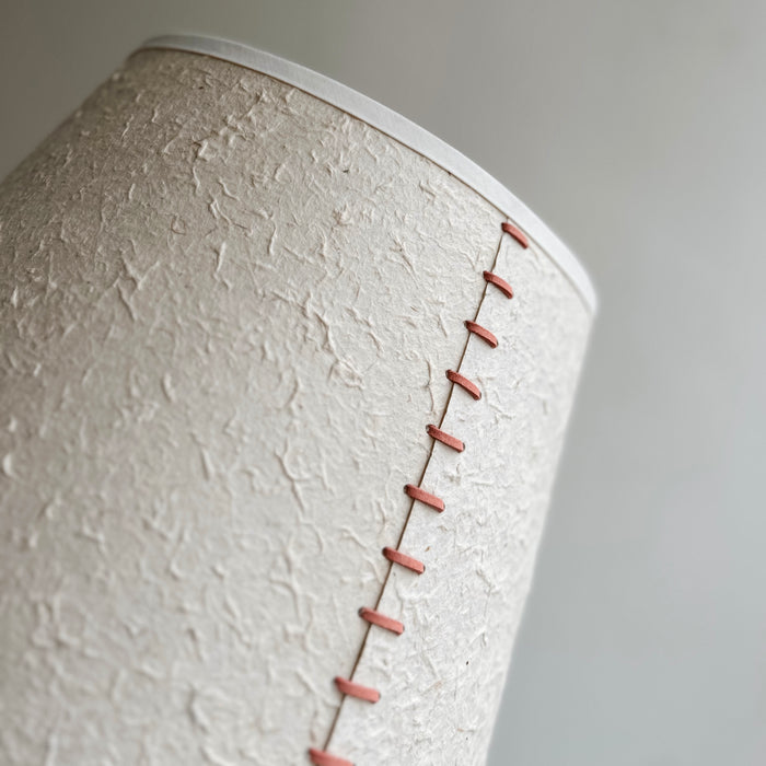 Organic Paper Lampshade with Peach Lace
