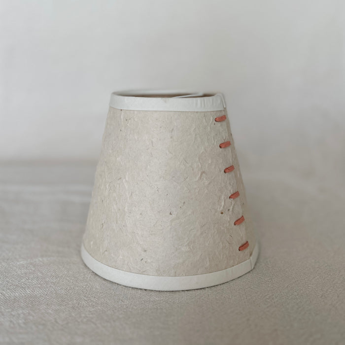 Organic Paper Lampshade with Peach Lace - Mini