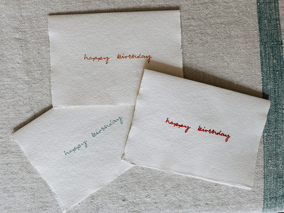 Hand stitched Greetings cards