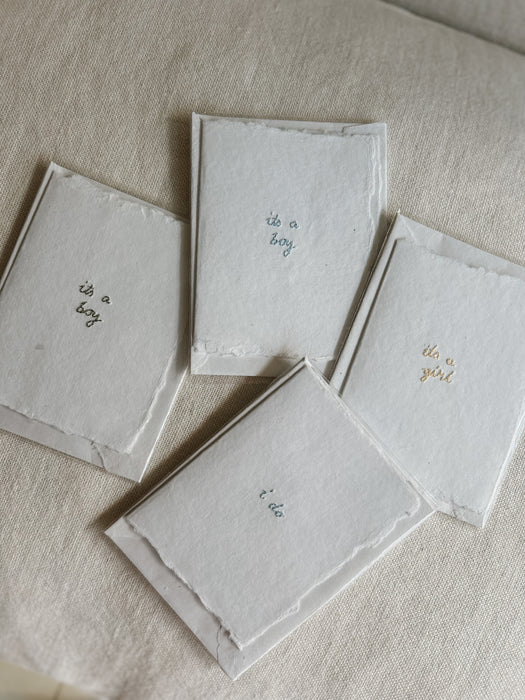 Hand Embroidered Cards by Cott'n London