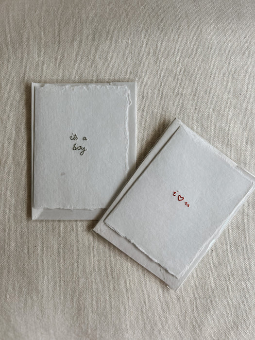 Hand Embroidered Cards by Cott'n London