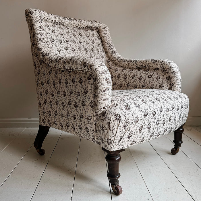 Antique Armchair with rouched boarder