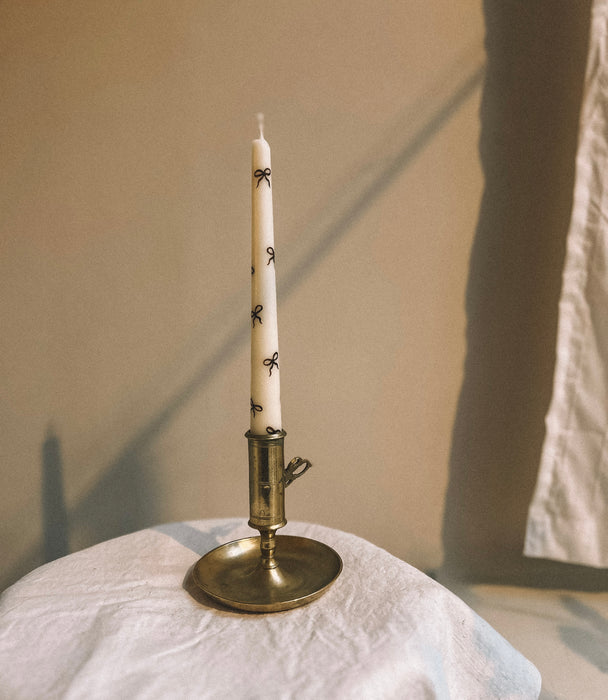 Antique Swedish brass candlesticks