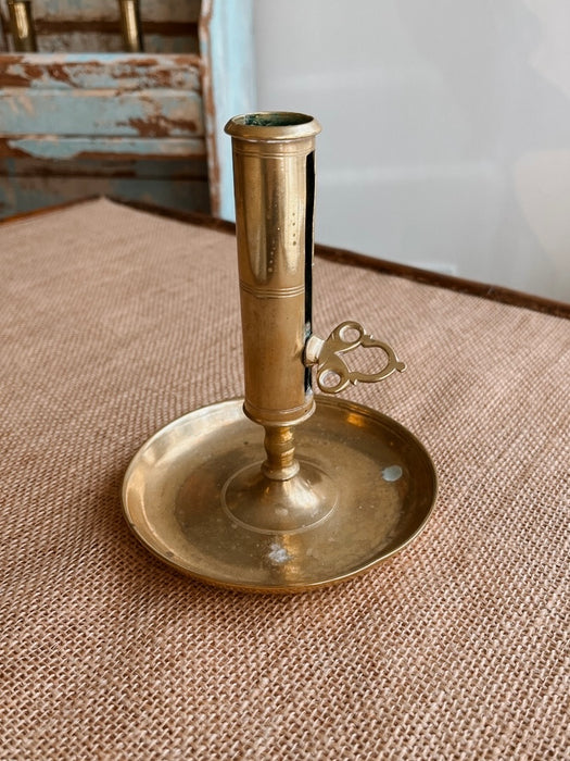 Antique Swedish brass candlesticks