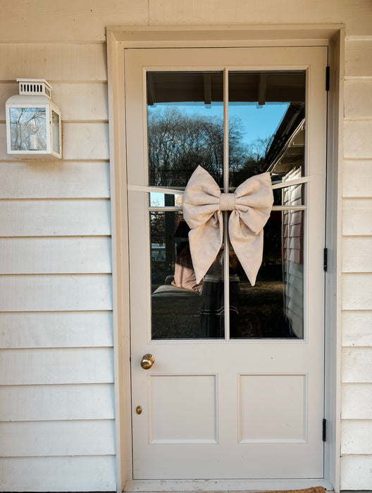 Hand Dyed linen door bow