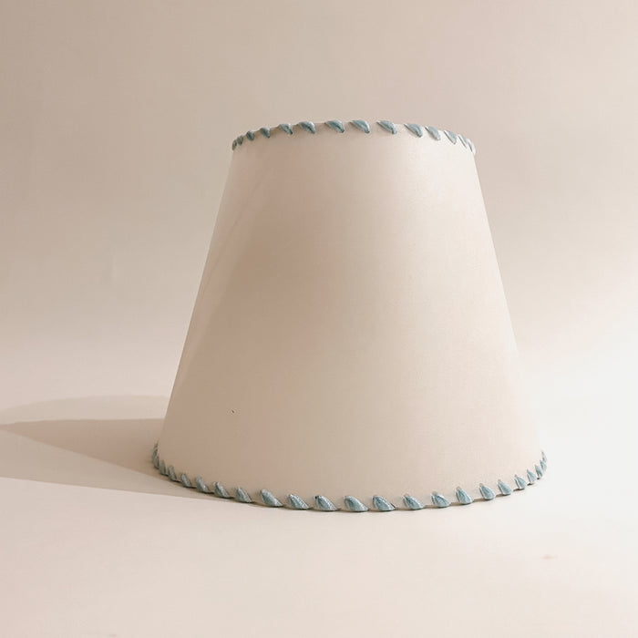 Faeger Natural Parchment Lampshade With Ribbon Trim