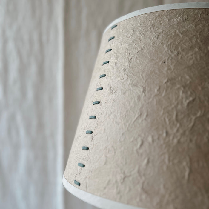 Hemp paper Lampshade with baby blue lace