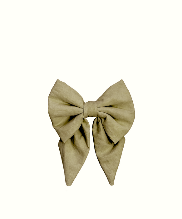 Hand Dyed linen door bow