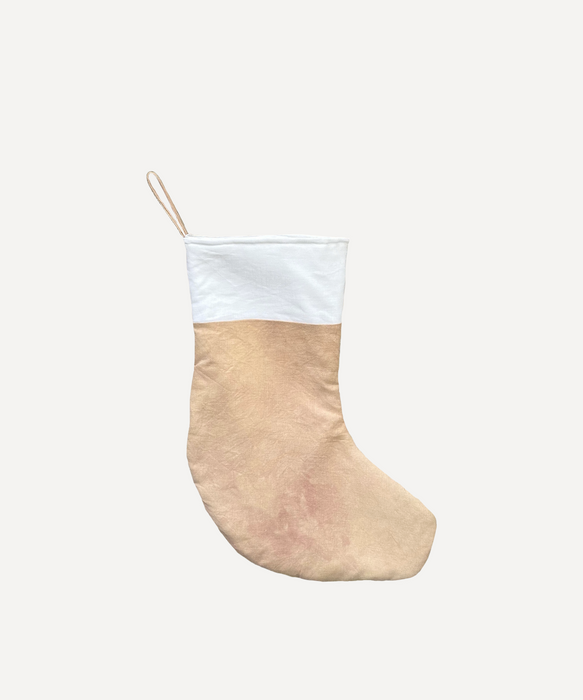 Hand dyed linen stocking