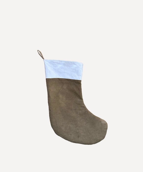 Hand dyed linen stocking