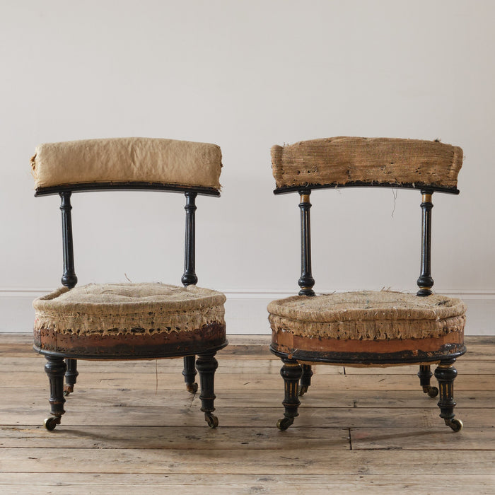 Matched Pair of 19th Century Slipper Chairs