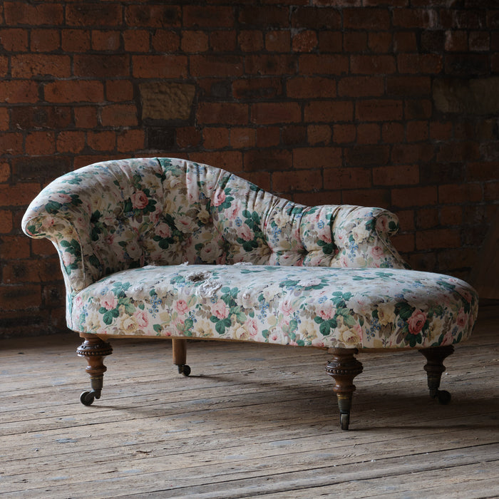 19th Century floral chaise