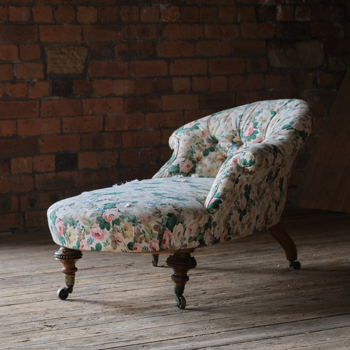 19th Century floral chaise