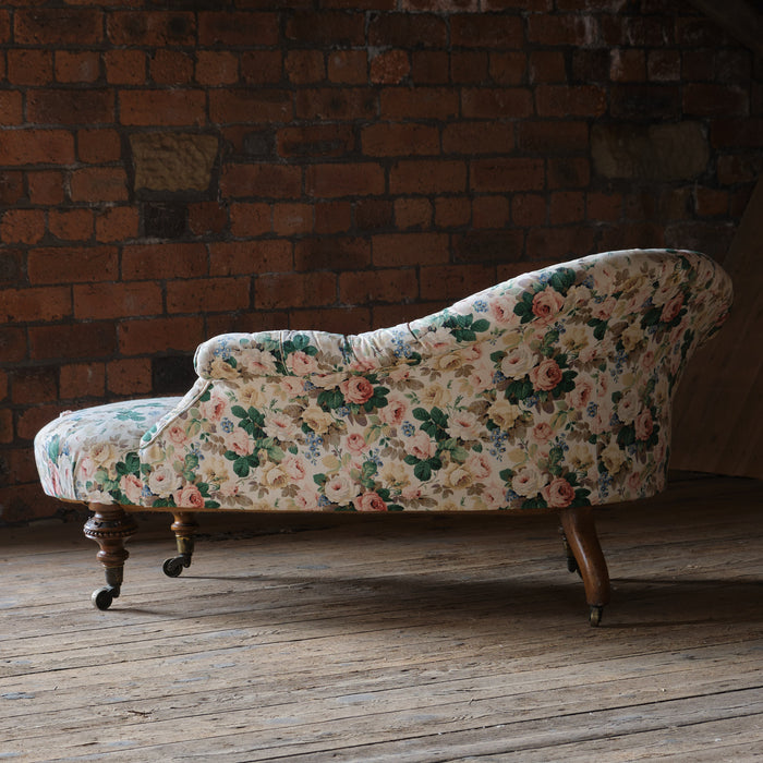 19th Century floral chaise