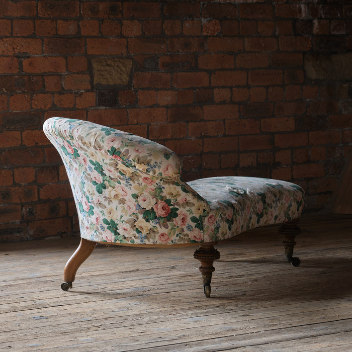 19th Century floral chaise