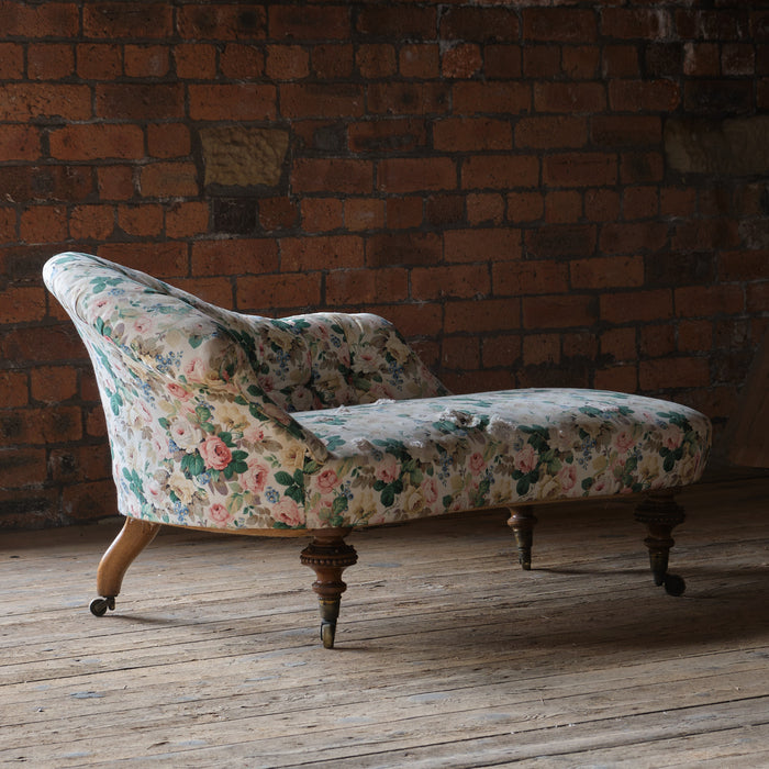 19th Century floral chaise