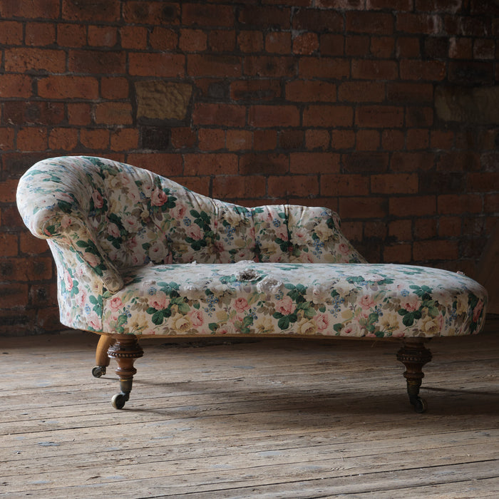 19th Century floral chaise